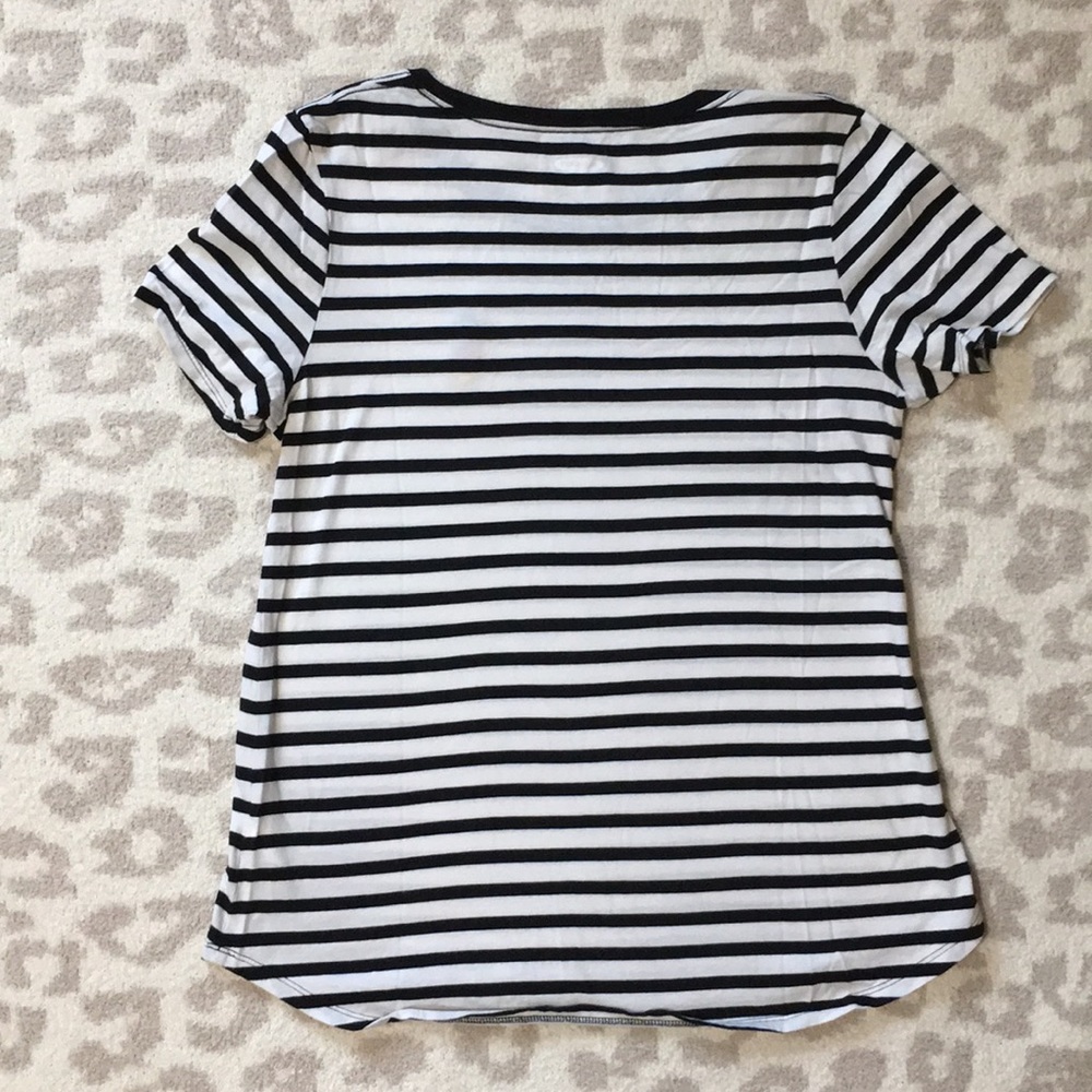 Old Navy Black & White Stripe Tee with Pinapple - Picture 7 of 8